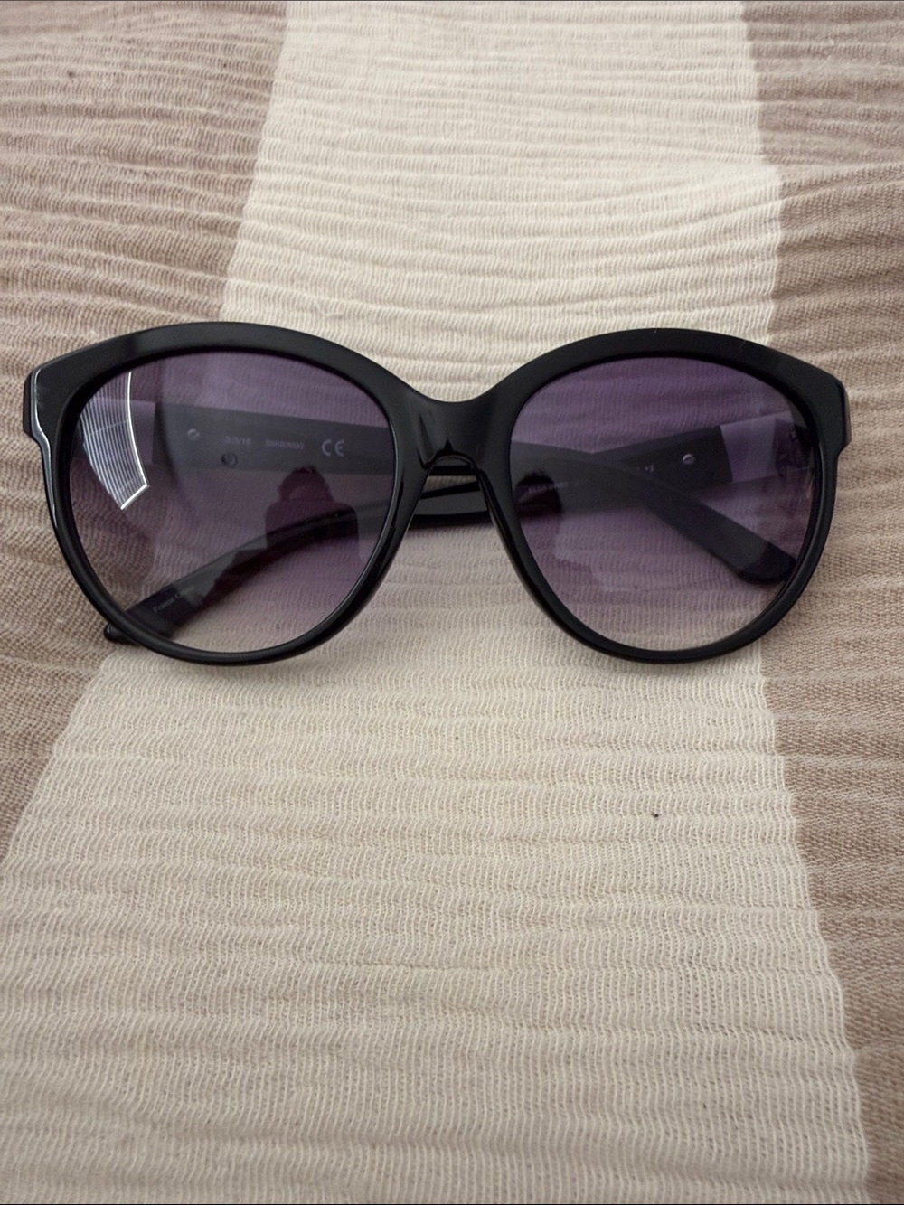 Classic Swarovski Black Women's Sunglasses with Purple Tint - Brand: